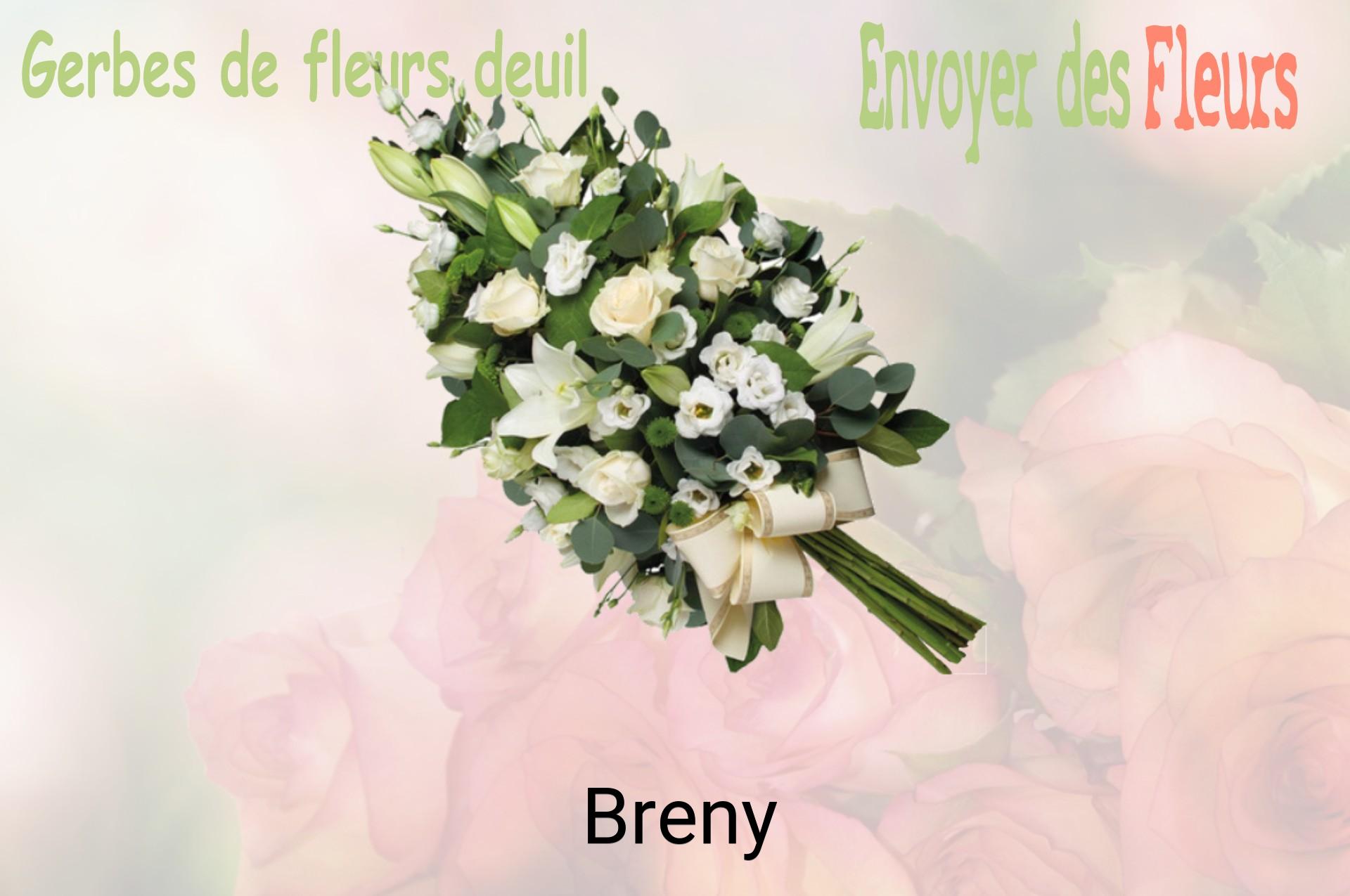 Gerbe de fleurs de deuil livrée à Breny